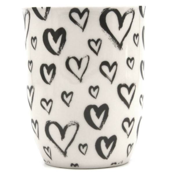 Mea Living Tasse mit Henkel "Herzen" anthrazit