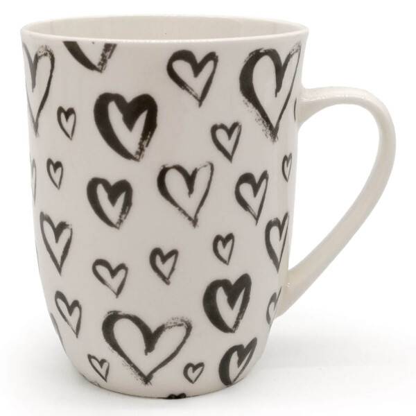 Mea Living Tasse mit Henkel "Herzen" anthrazit Nur noch ein Tag übrig