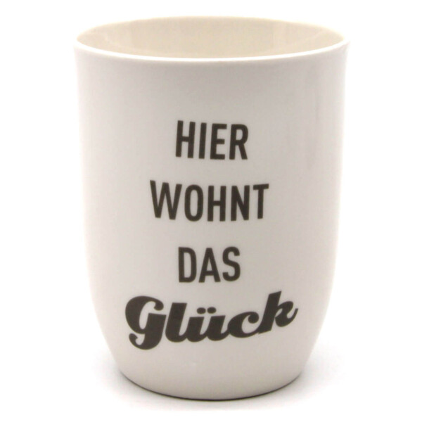 Mea Living Tasse mit Henkel "Hier wohnt das Glück" anthrazit Super Rabatt