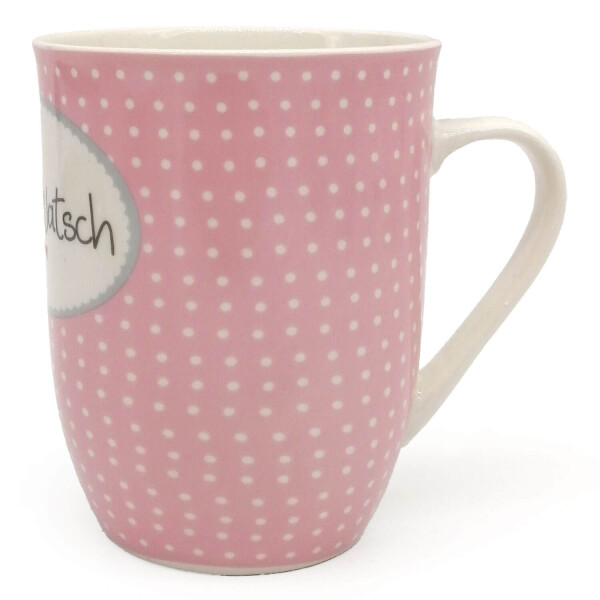 Mea Living Tasse mit Henkel "Kaffeeklatsch" rosa Kostenloser Versand international