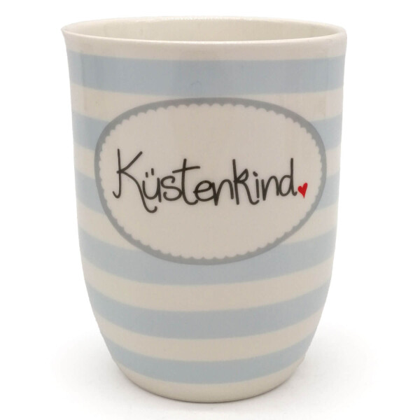 Mea Living Tasse mit Henkel "Küstenkind" blau