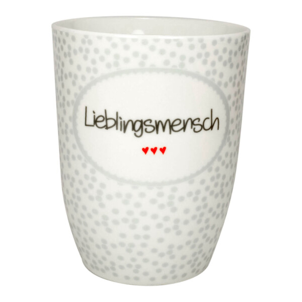 Mea Living Tasse mit Henkel "Lieblingsmensch" grau