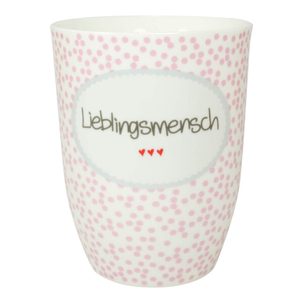 Mea Living Tasse mit Henkel "Lieblingsmensch" rosa