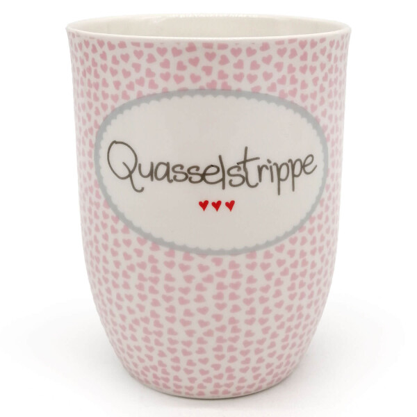 Mea Living Tasse mit Henkel "Quasselstrippe" rosa