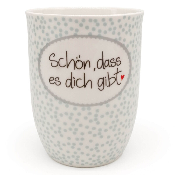 Mea Living Tasse mit Henkel "Schön, dass es Dich gibt" türkis