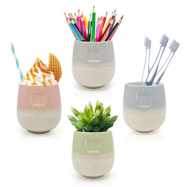 Mea Living Tasse ohne Henkel lasiert , blau, Motiv Anker Sonderangebot