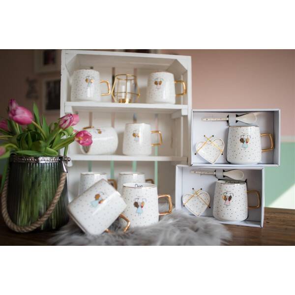 Mea Living Tasse Schutzengel Motiv "Lieblingsmensch" grau