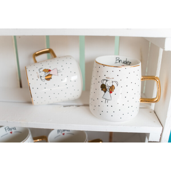 Mea Living Tasse Schutzengel Motiv "Lieblingsmensch" grau Großer Ausverkauf