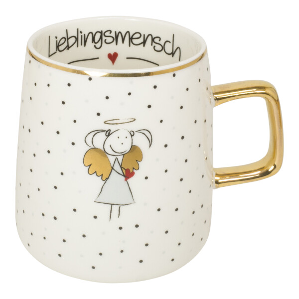 Mea Living Tasse Schutzengel Motiv "Lieblingsmensch" grau Großer Ausverkauf