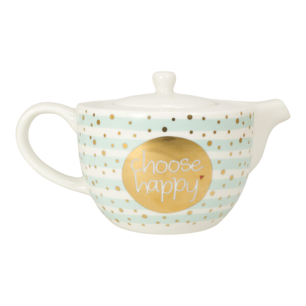 Mea Living Teekanne,Tasse mit Golddruck "choose happy" Begrenztes Angebot