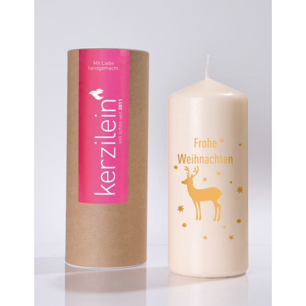 Mea Living Flamme, gold "Frohe Weihnachten Hirsch"