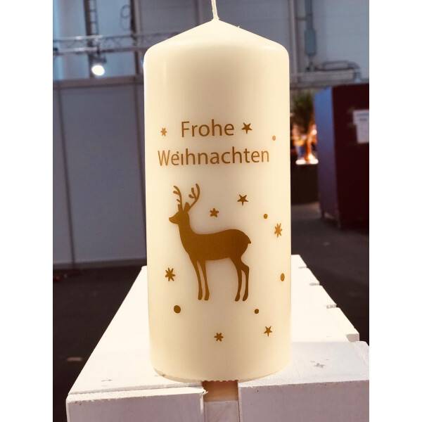 Mea Living Flamme, gold "Frohe Weihnachten Hirsch" Vatertagsangebot