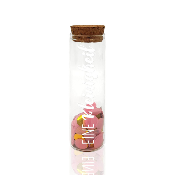 Mea Living Geldgeschenk Röhrchen "EINE KLEINIGKEIT", Weiß mit rosa Konfetti