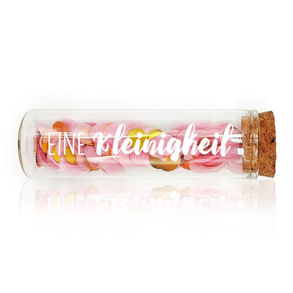 Mea Living Geldgeschenk Röhrchen "EINE KLEINIGKEIT", Weiß mit rosa Konfetti Jubiläumsangebot