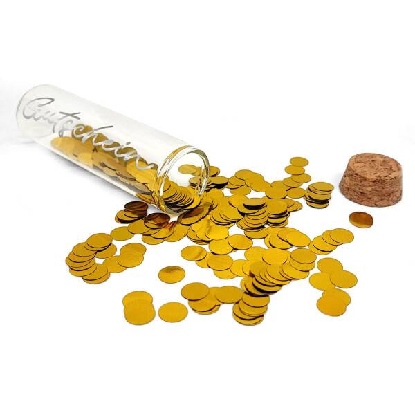 Mea Living Geldgeschenk Röhrchen "GUTSCHEIN" Silber mit goldenem Konfetti Heißer Verkauf