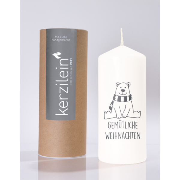 Mea Living Flamme, weiß/anthrazit "gemütliche Weihnachten Bär" Top Angebot
