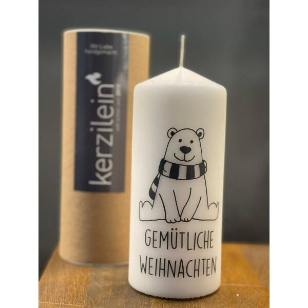 Mea Living Flamme, weiß/anthrazit "gemütliche Weihnachten Bär" Top Angebot