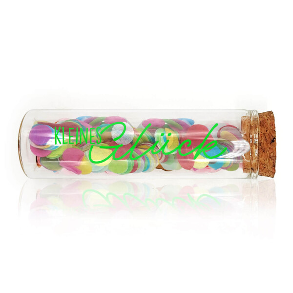 Mea Living Geldgeschenk Röhrchen "KLEINES GLÜCK", Neon Grün mit buntem Konfetti Neueste Mode