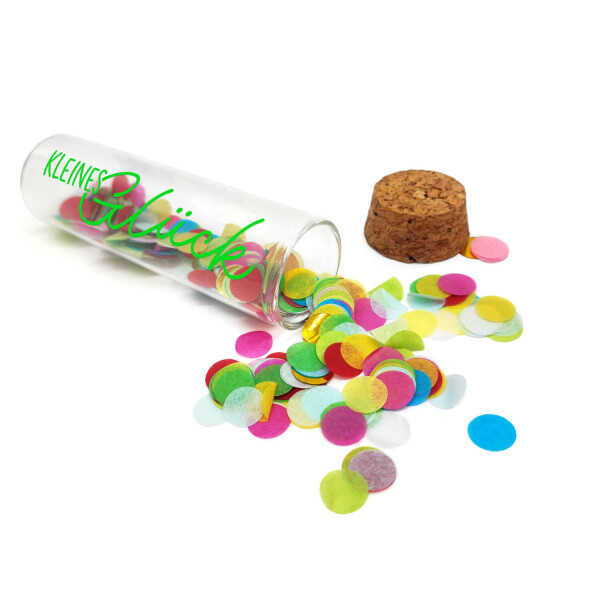 Mea Living Geldgeschenk Röhrchen "KLEINES GLÜCK", Neon Grün mit buntem Konfetti Neueste Mode