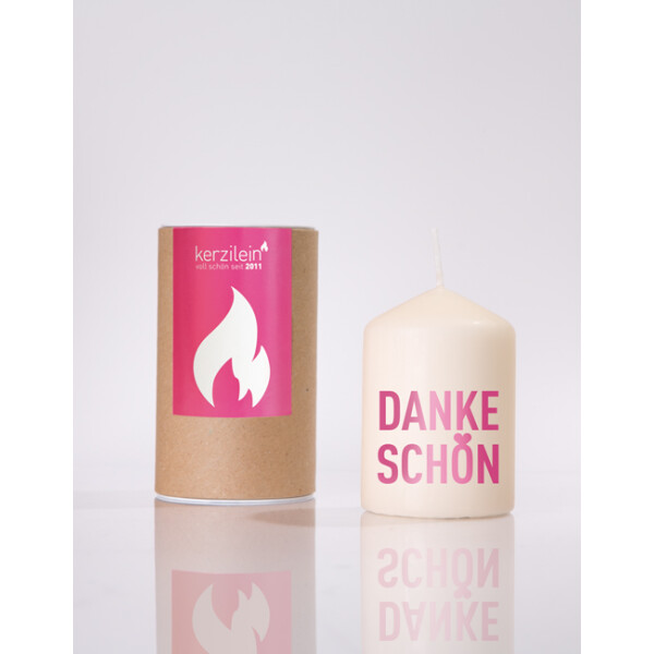 Mea Living Flämmchen, pink "DANKESCHÖN HERZ"