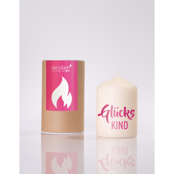 Mea Living Flämmchen, pink "GLÜCKSKIND"