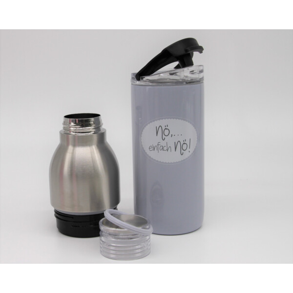 Mea Living Thermoflasche "nö, einfach nö!!" grau Clearance-Verkauf