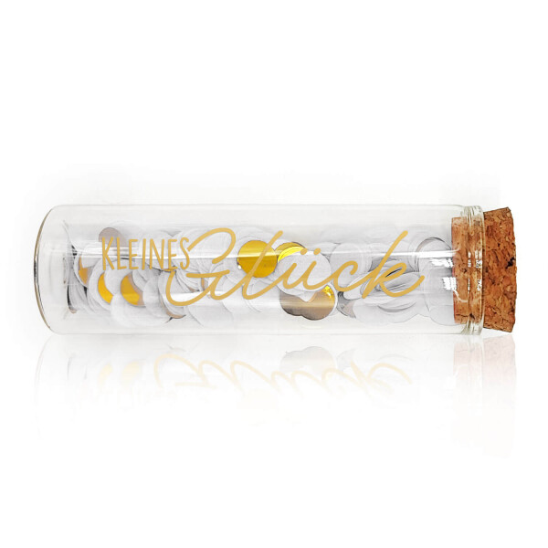 Mea Living Geldgeschenk Röhrchen "KLEINES GLÜCK", Gold mit weißem Konfetti Black Friday Preise