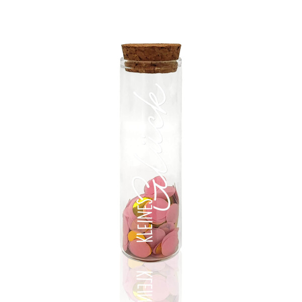Mea Living Geldgeschenk Röhrchen "KLEINES GLÜCK", Weiß mit rosa Konfetti