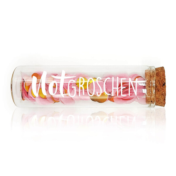 Mea Living Geldgeschenk Röhrchen "NOTGROSCHEN", Weiß mit rosa Konfetti Online