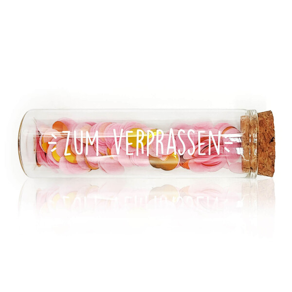 Mea Living Geldgeschenk Röhrchen "ZUM VERPRASSEN", Weiß mit rosa Konfetti im Angebot
