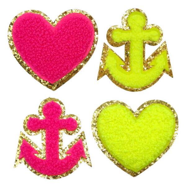 Mea Living Sticker "Anker" neonpink/gold Glitter Super Sparpreis