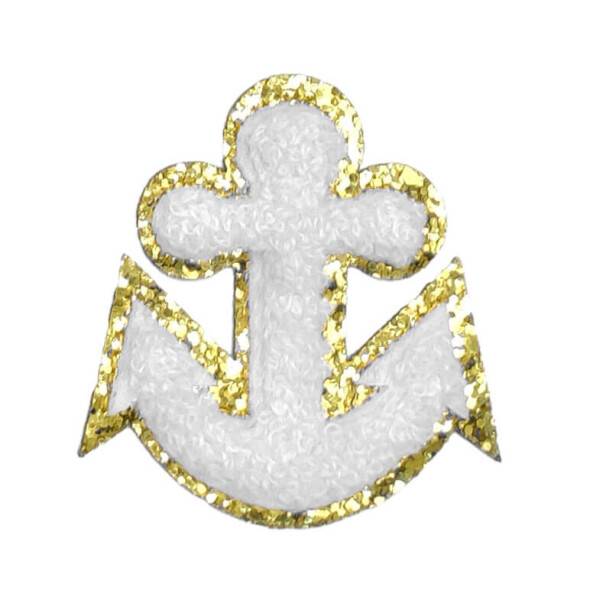 Mea Living Sticker "Anker" weiß/gold Glitter