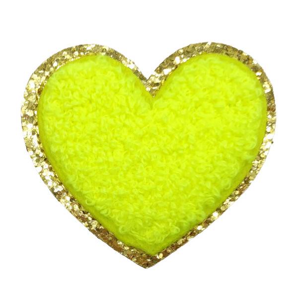 Mea Living Sticker "Herz" neongelb/gold Glitter