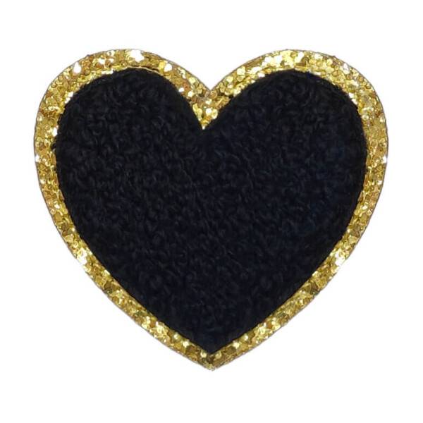 Mea Living Sticker "Herz" schwarz/gold Glitter