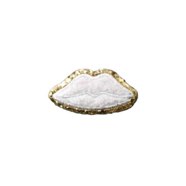 Mea Living Sticker "Lippen" weiß/gold Glitter