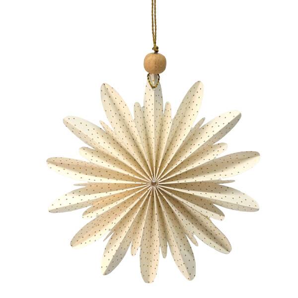 Mea Living Papierornament Stern mit 12 Spitzen, weiß mit goldenen Punkten