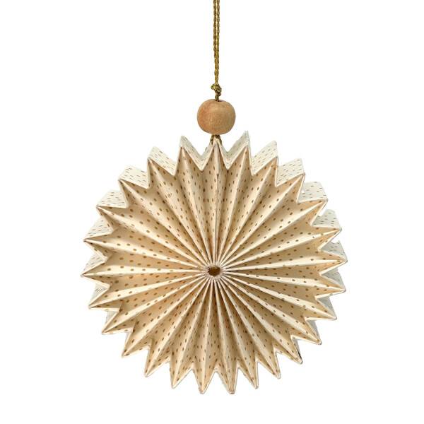 Mea Living Papierornament Stern mit 26 Spitzen, weiß mit goldenen Punkten