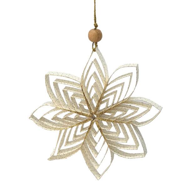 Mea Living Papierornament Stern mit 8 Spitzen, weiß mit goldenen Punkten