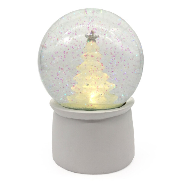 Mea Living Schneekugel, weißer Fuß mit LED