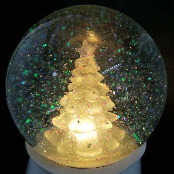 Mea Living Schneekugel, weißer Fuß mit LED Fabrikladen