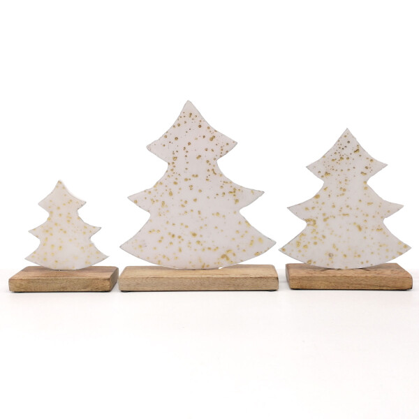 Mea Living Holzbaum weiß/gold L - 24cm