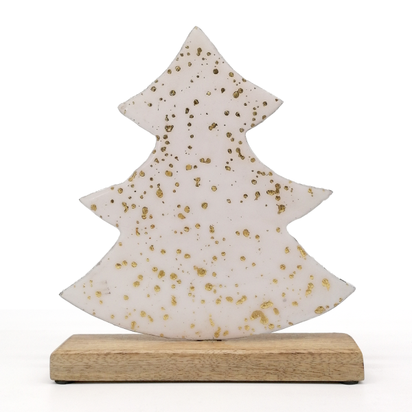 Mea Living Holzbaum weiß/gold L - 24cm Begrenzt auf 3 Tage