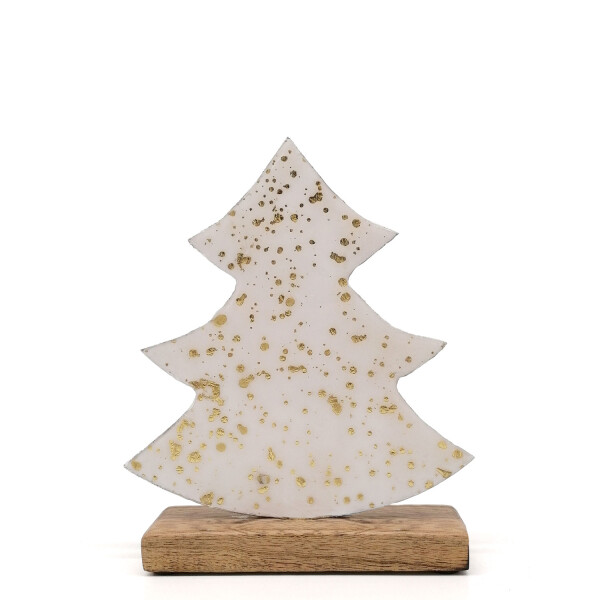 Mea Living Holzbaum weiß/gold M - 20cm Speichern exportieren
