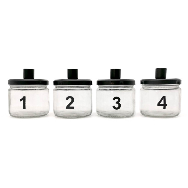Mea Living Kerzenhalter Adventsset Glas mit Nummer 1 - 4, 10cm