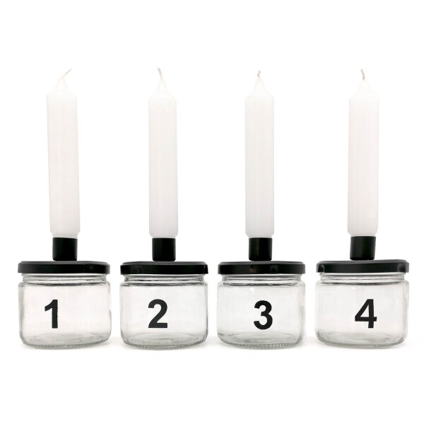 Mea Living Kerzenhalter Adventsset Glas mit Nummer 1 - 4, 10cm 50% Rabatt für begrenzte Zeit