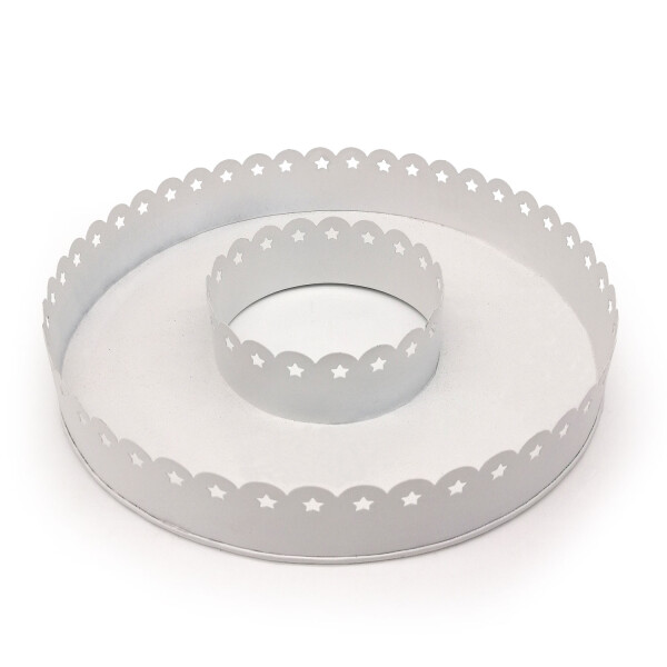 Mea Living Kerzenhalter Tablett rund, Metall weiß - 32cm Rabatte dieses Monats