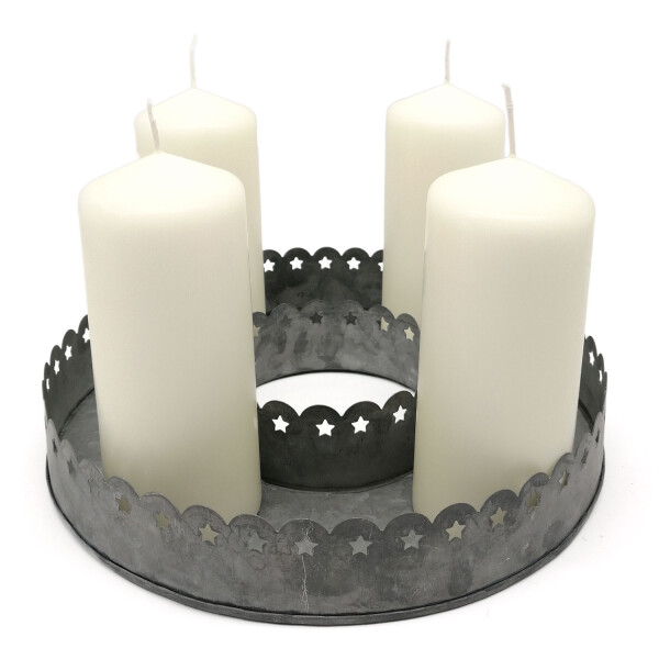 Mea Living Kerzenhalter Tablett rund, Zink - 32cm 2025