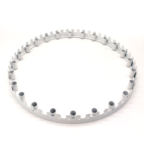 Mea Living Kerzenkranz rund, Metall, weiß - 39cm - für 24 Baumkerzen