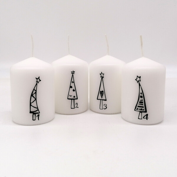 Mea Living Kerzenset Advent weiß/anthrazit "1234 Bäume" Outlet