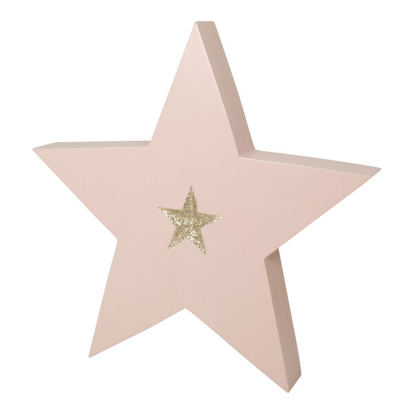 Mea Living Kleiner Holzstern rosa, 15x2,5x15 cm Hotsell
